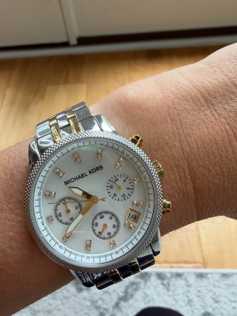 Michael Kors Two-Tone Silver and Gold Women's Chronograph Watch